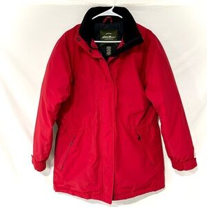 Vintage Eddie Bauer Women's Red Ski Snowboard Winter Goose Down Parka Jacket